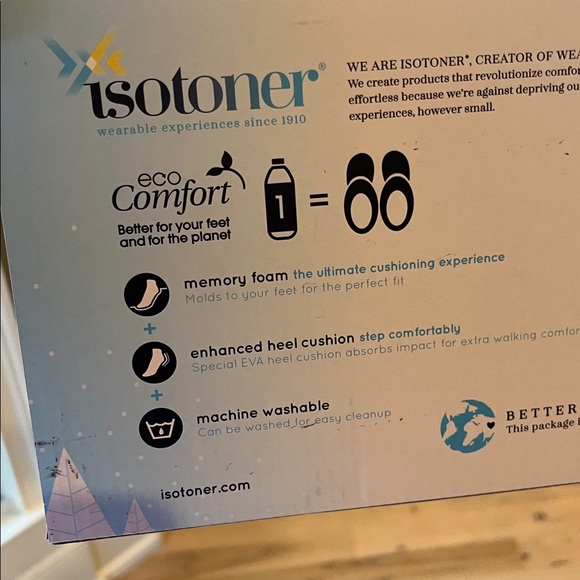 Memory Foam Comfy Cushy Isotoner Womens Navy Machine Washable Slippers Medium - Picture 9 of 15